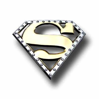 Superman Rhinestone Gold <a   href='http://www.beltbucklechina.com/' target='_blank'   class='infotextkey'>Belt Buckle</a>